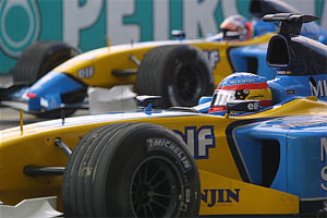 Malaysia 2003, Renault front row