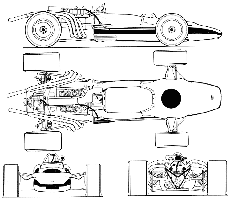 Honda RA302 technical drawing