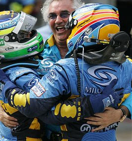Briatore, Alonso and Fisichella, Malaysia 2006